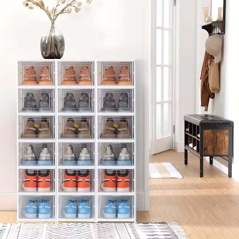 Cajas de Zapatos Transparentes Plegables – Organiza y Protege tus Zapatillas